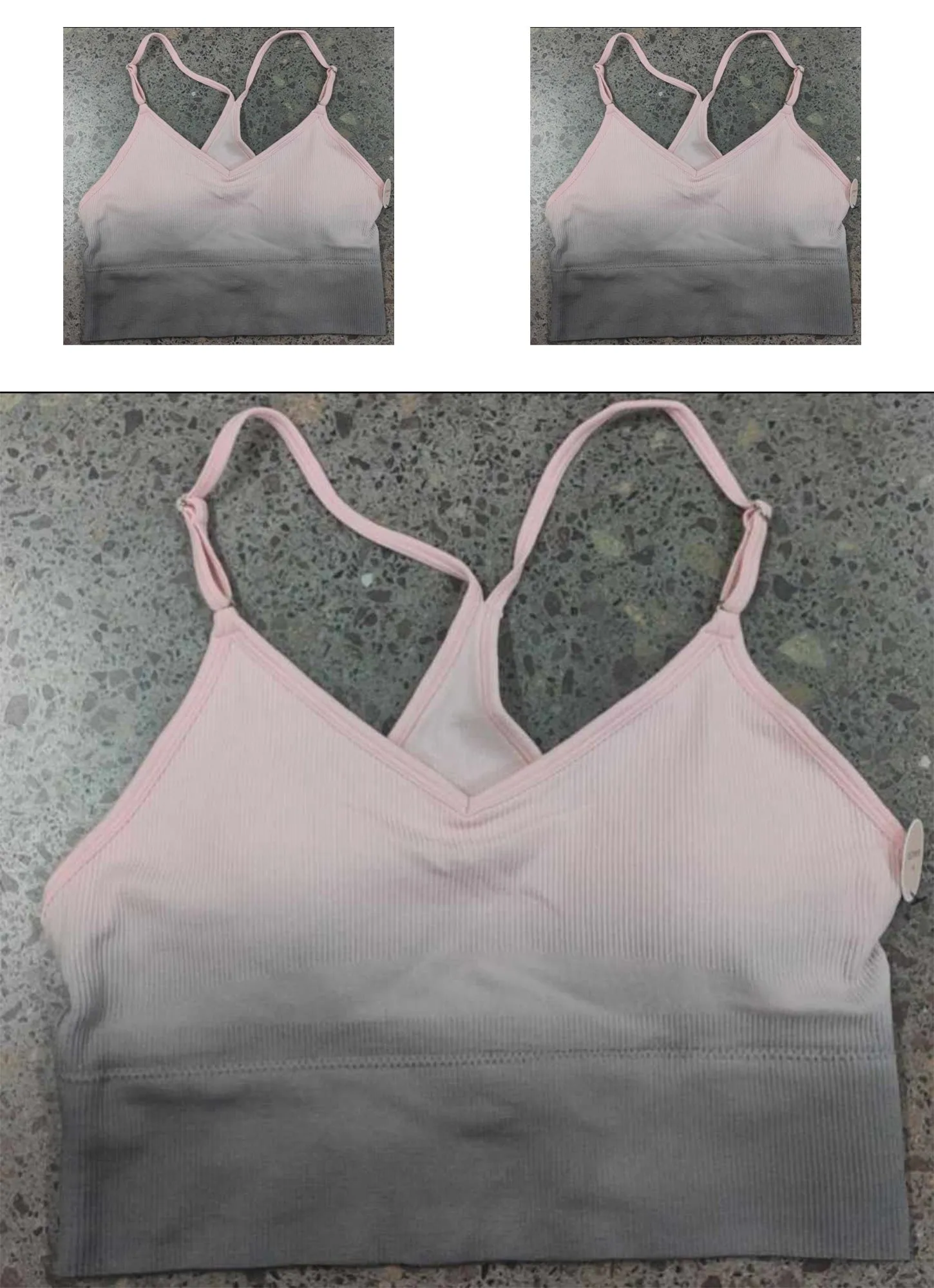 2 Pack Crop Tops Bralette For Women Tank Adjustable Camisole with Removable Pad