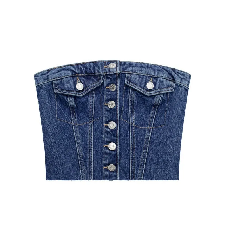 A Blue Denim Top