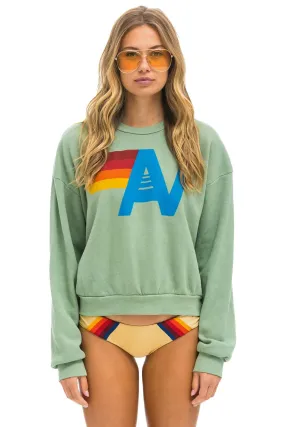 Aviator Nation Logo Crew Sweatshirt Relaxed Sage