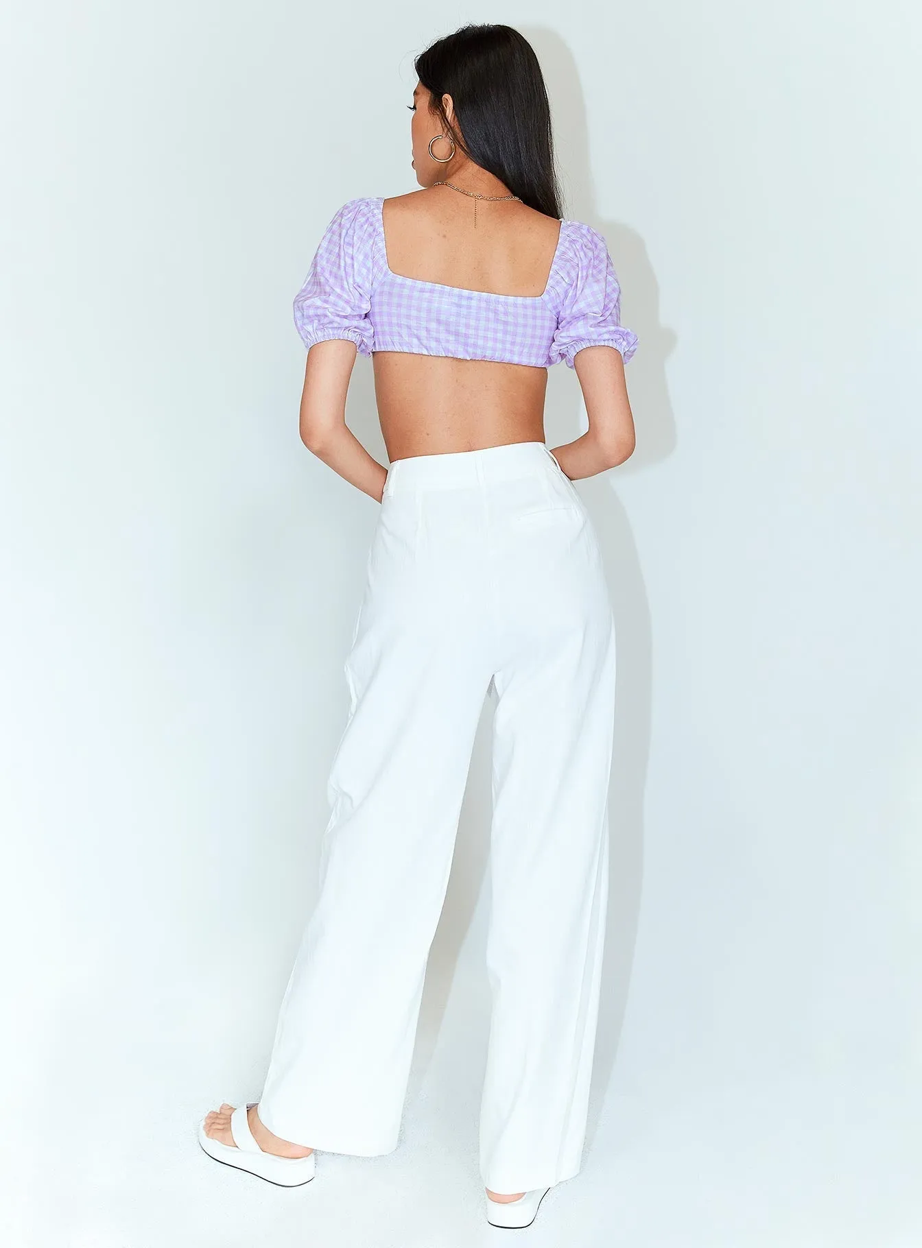 Ayla Linen Pants White Petite