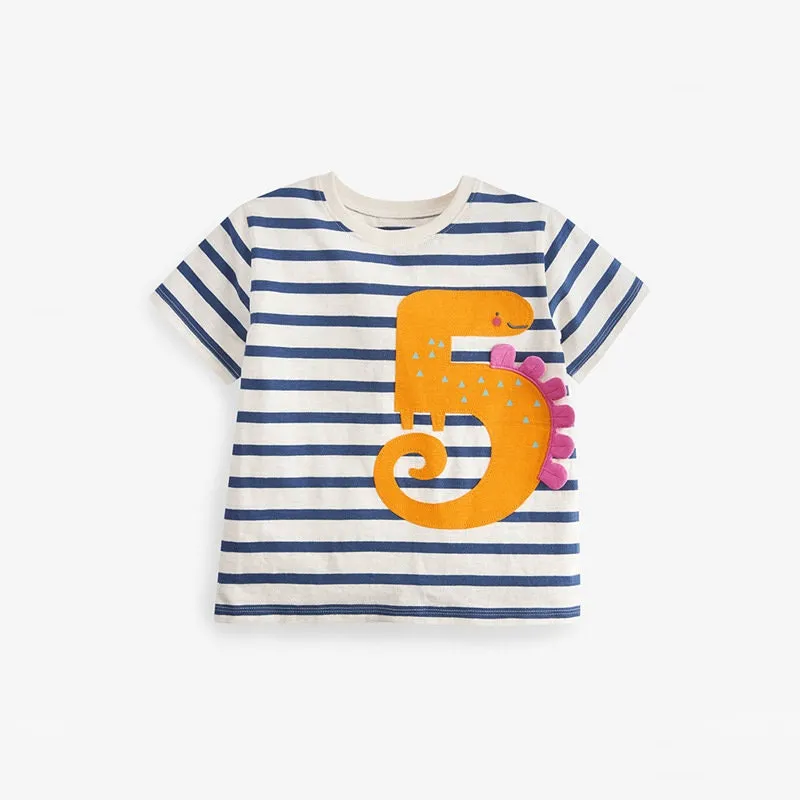 Baby Girl Summer Tops & Tees Clothing Set, Summer Numbers Design T-shirt | Toddler Baby Girl Clothing Gift for Girls Outfit Pack of 3