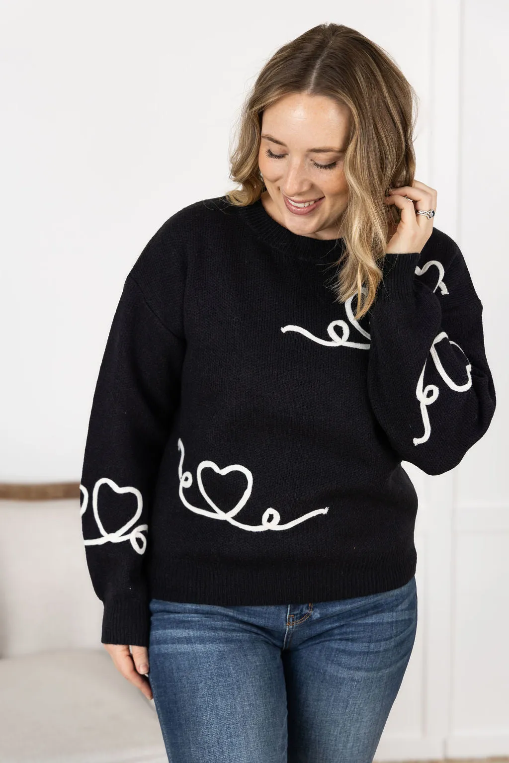 Black Hearts Sweater by Michelle Mae