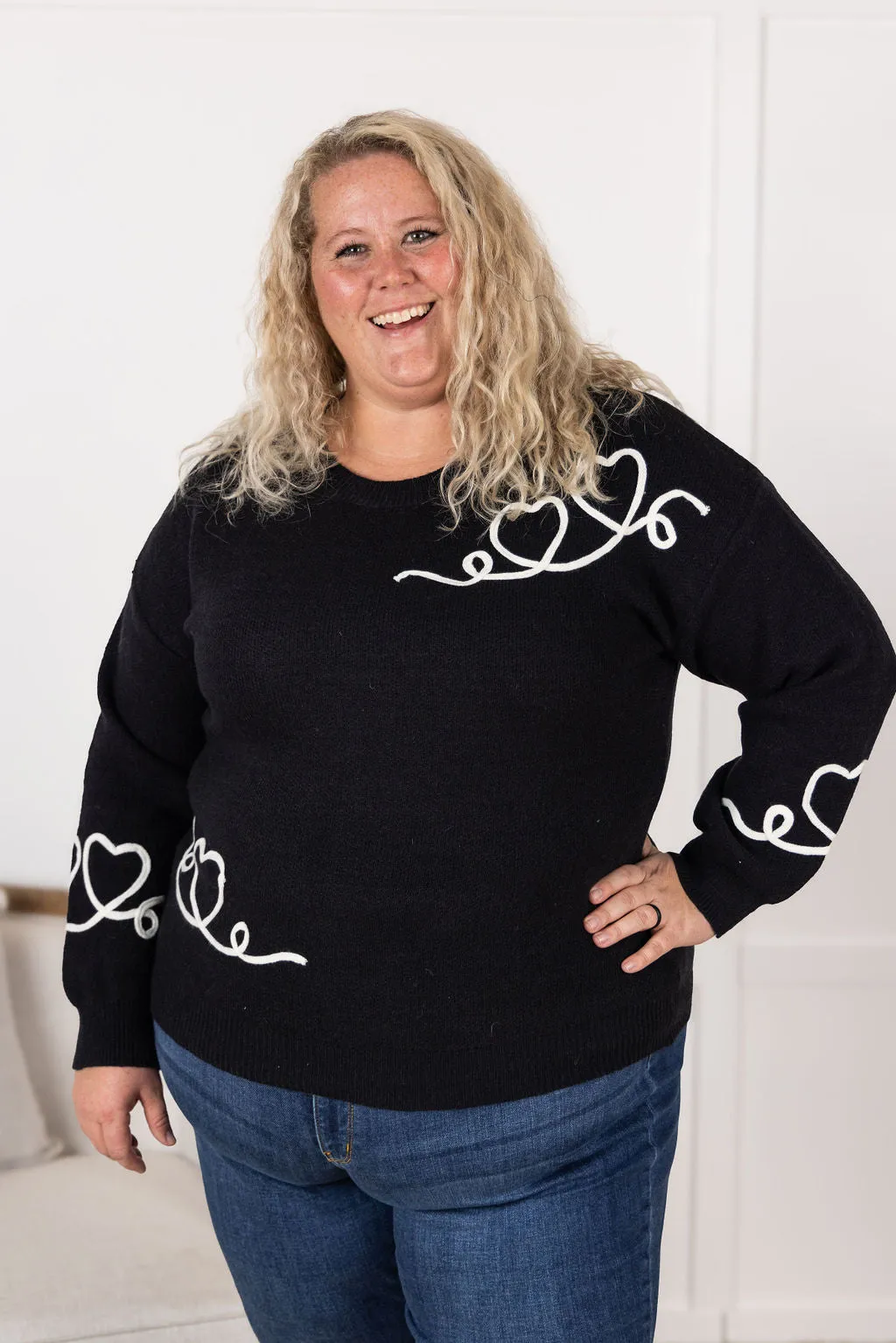 Black Hearts Sweater by Michelle Mae