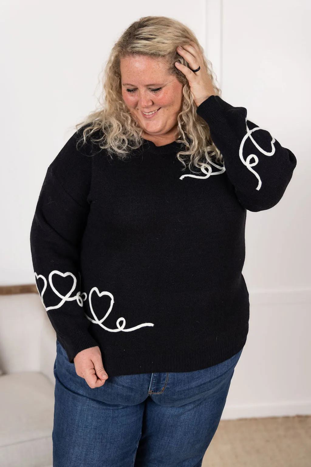 Black Hearts Sweater by Michelle Mae