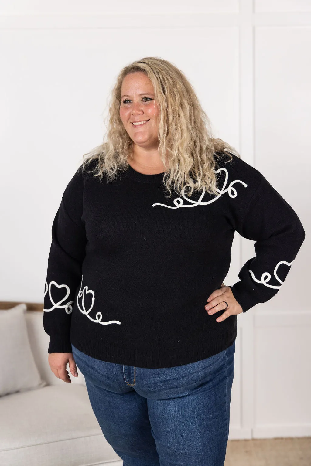 Black Hearts Sweater by Michelle Mae