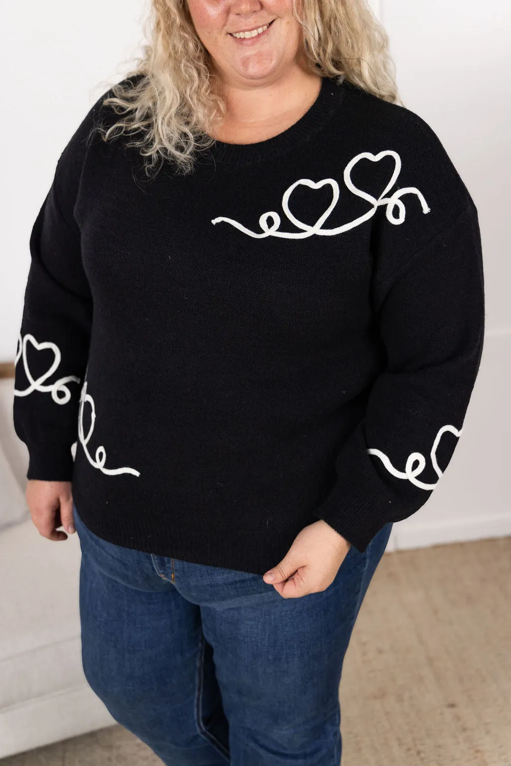 Black Hearts Sweater by Michelle Mae