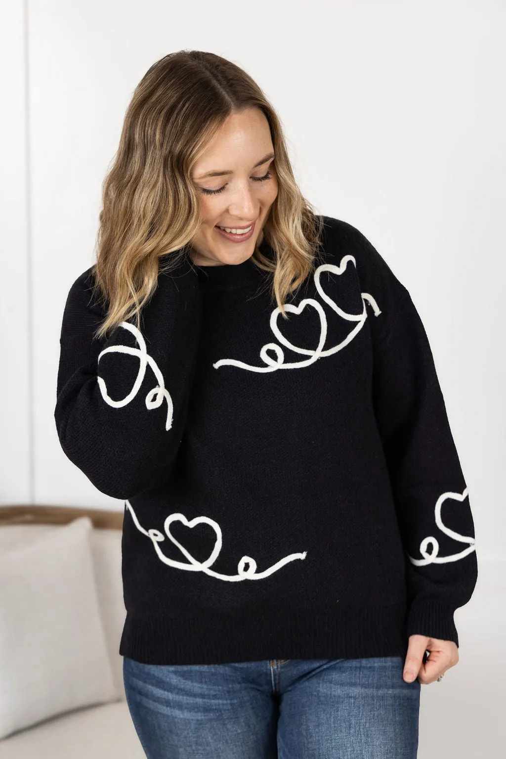 Black Hearts Sweater by Michelle Mae