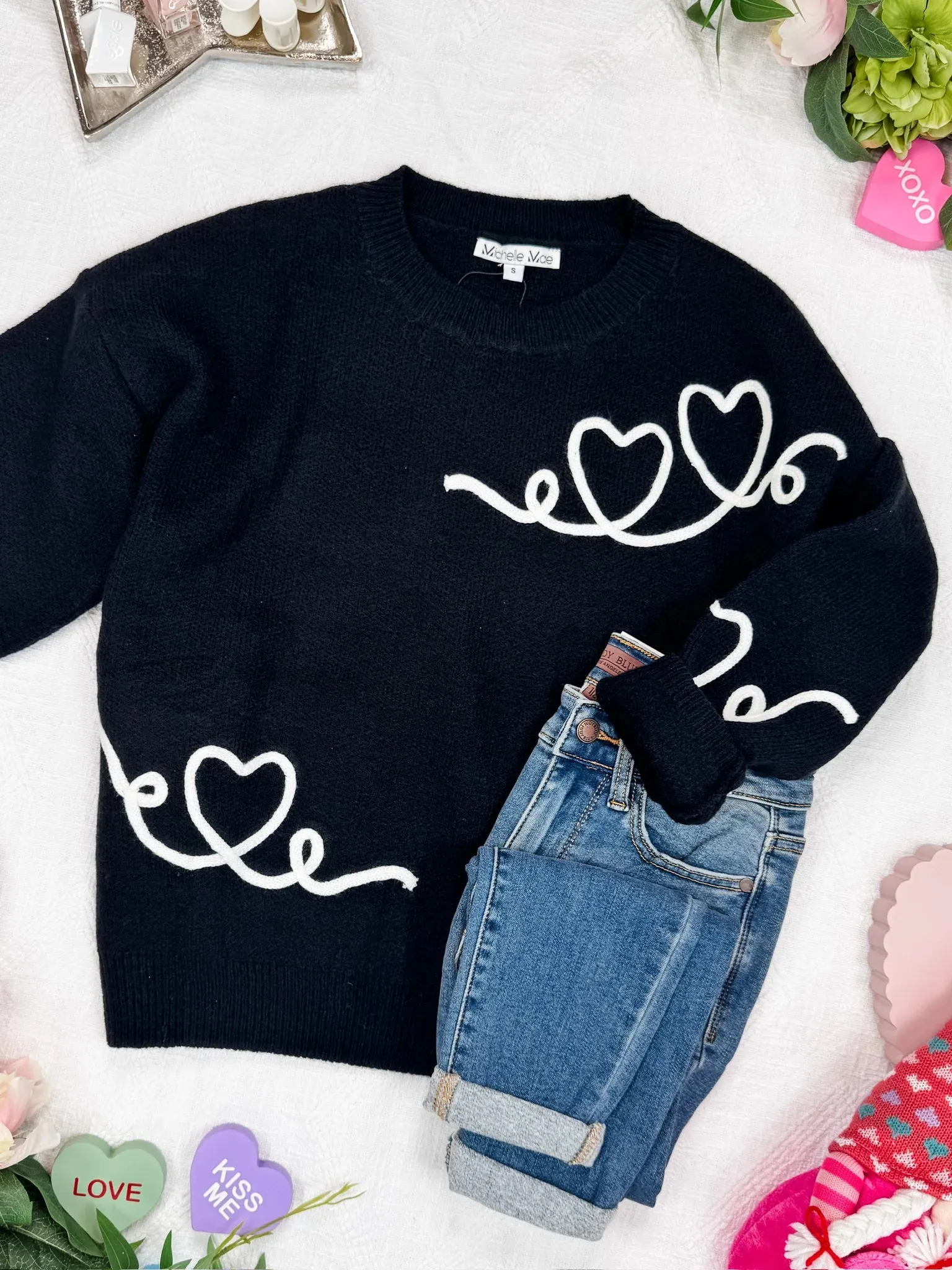 Black Hearts Sweater by Michelle Mae