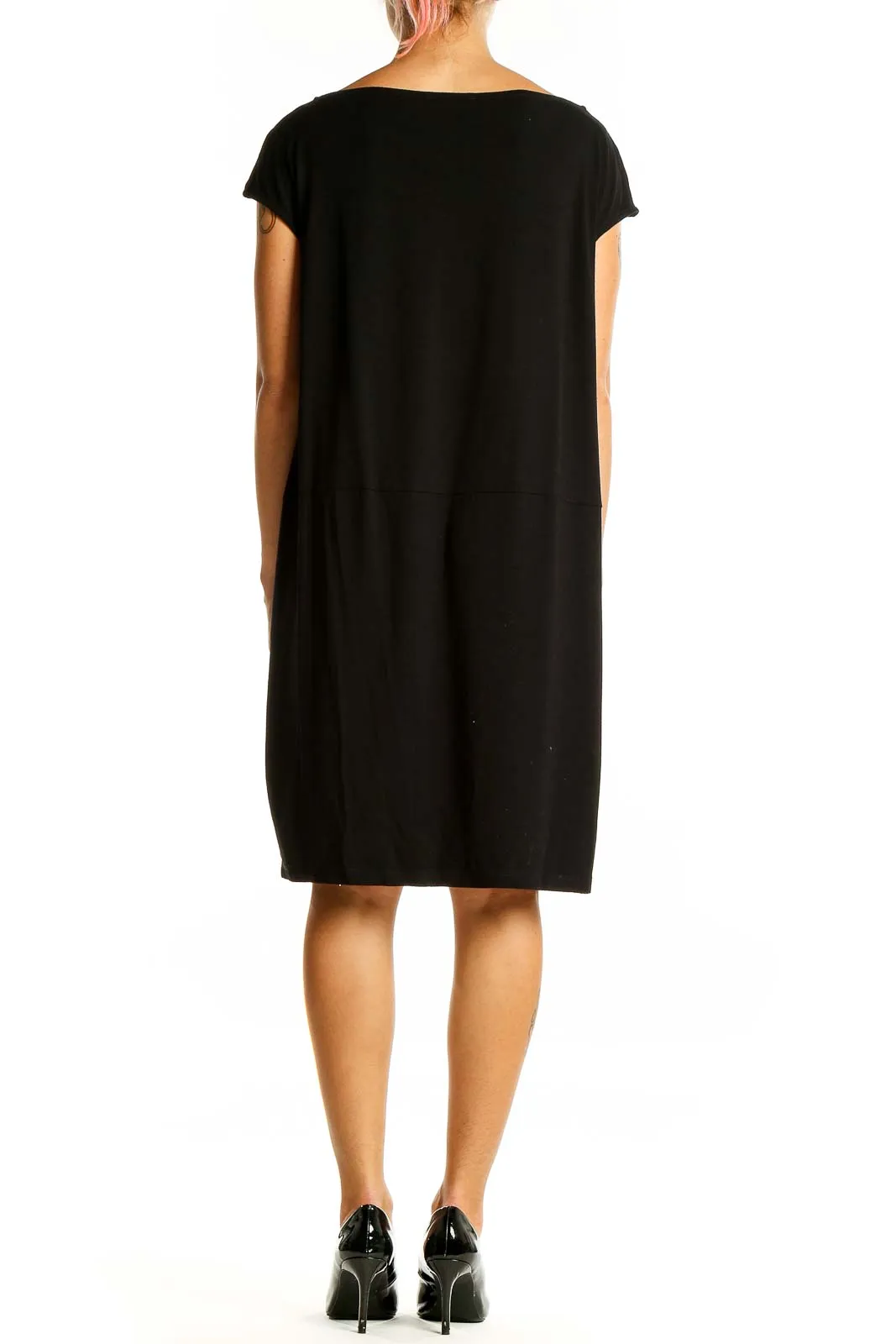 Black Versatile Cap-Sleeve Dress