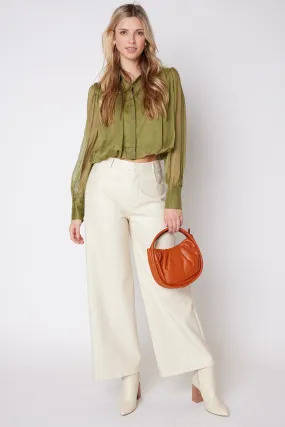 Cade Faux Leather Wide Leg Pants