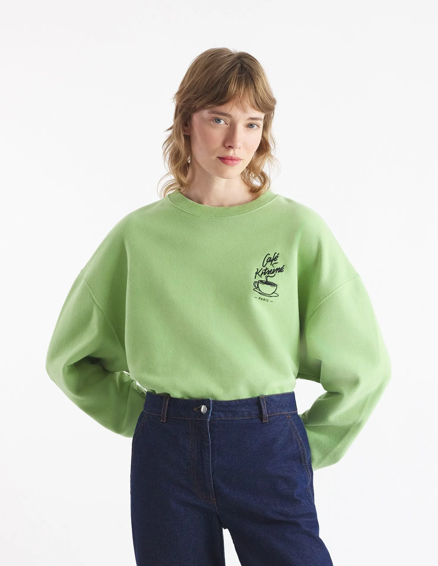 CAFÉ KITSUNÉ COFFEE CUP RELAXED SWEATSHIRT VERBENA