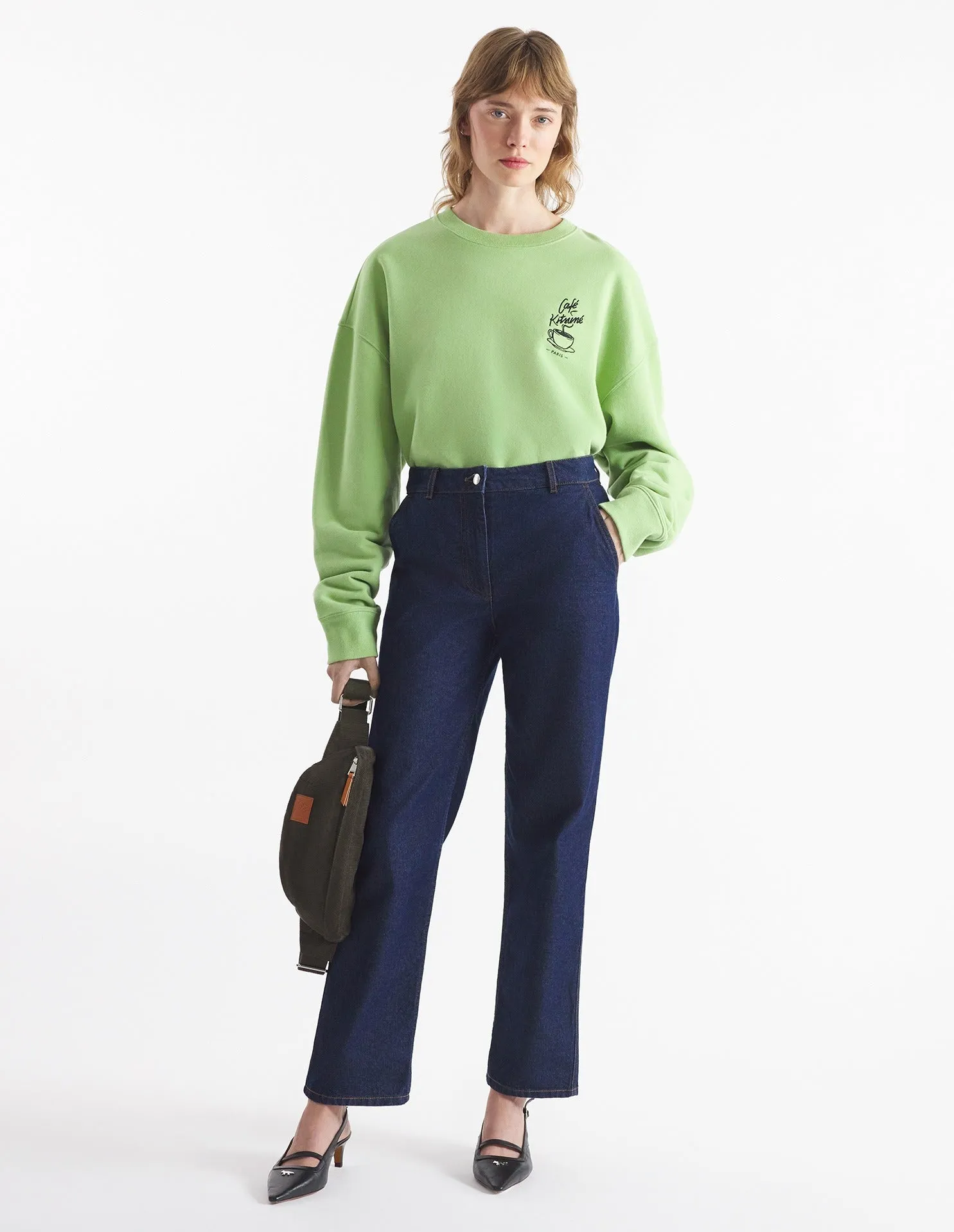 CAFÉ KITSUNÉ COFFEE CUP RELAXED SWEATSHIRT VERBENA