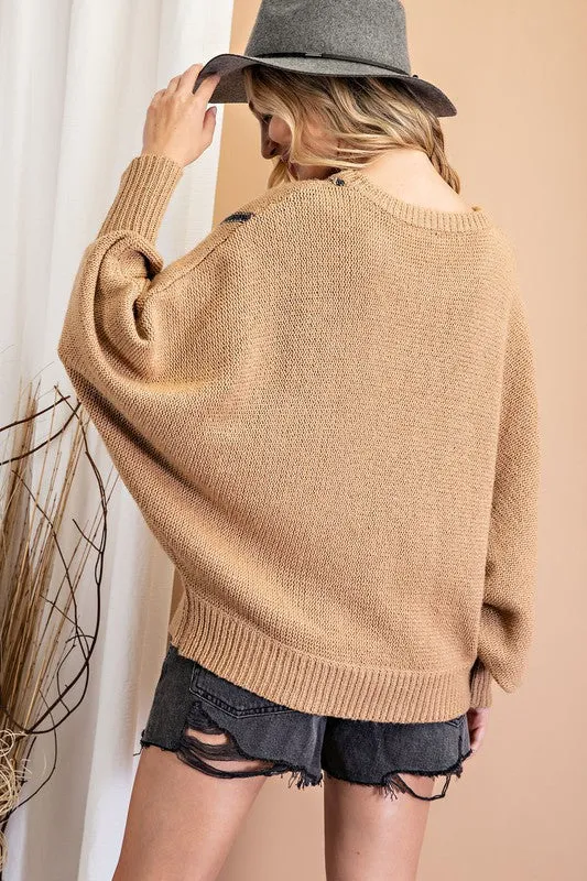 Camel Knit Texture Sweater