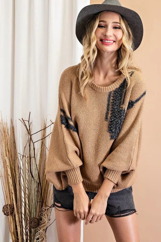 Camel Knit Texture Sweater