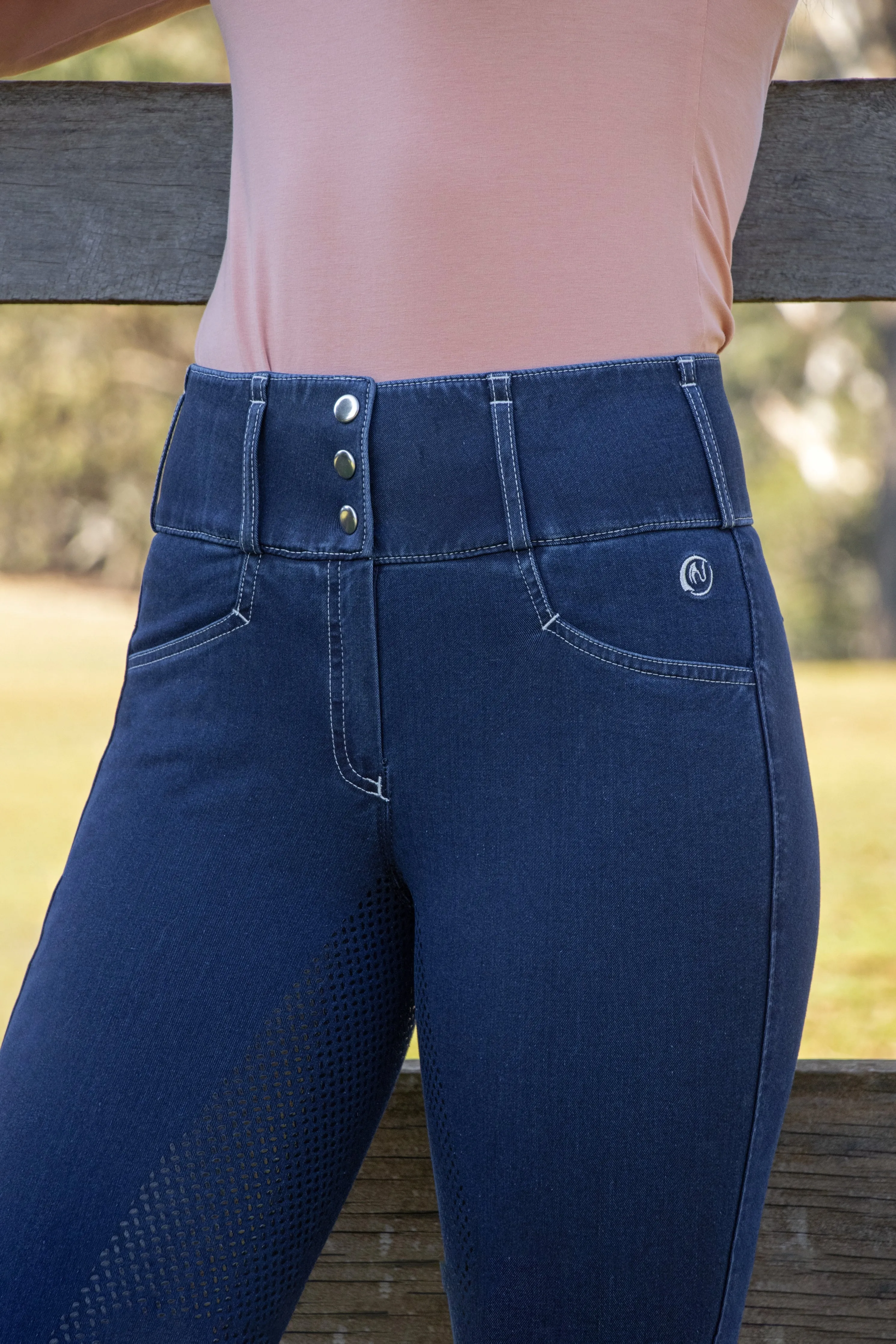 Cannes High Waisted Denim Breeches