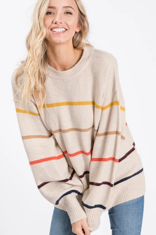 Color Stripe Sweater - T941