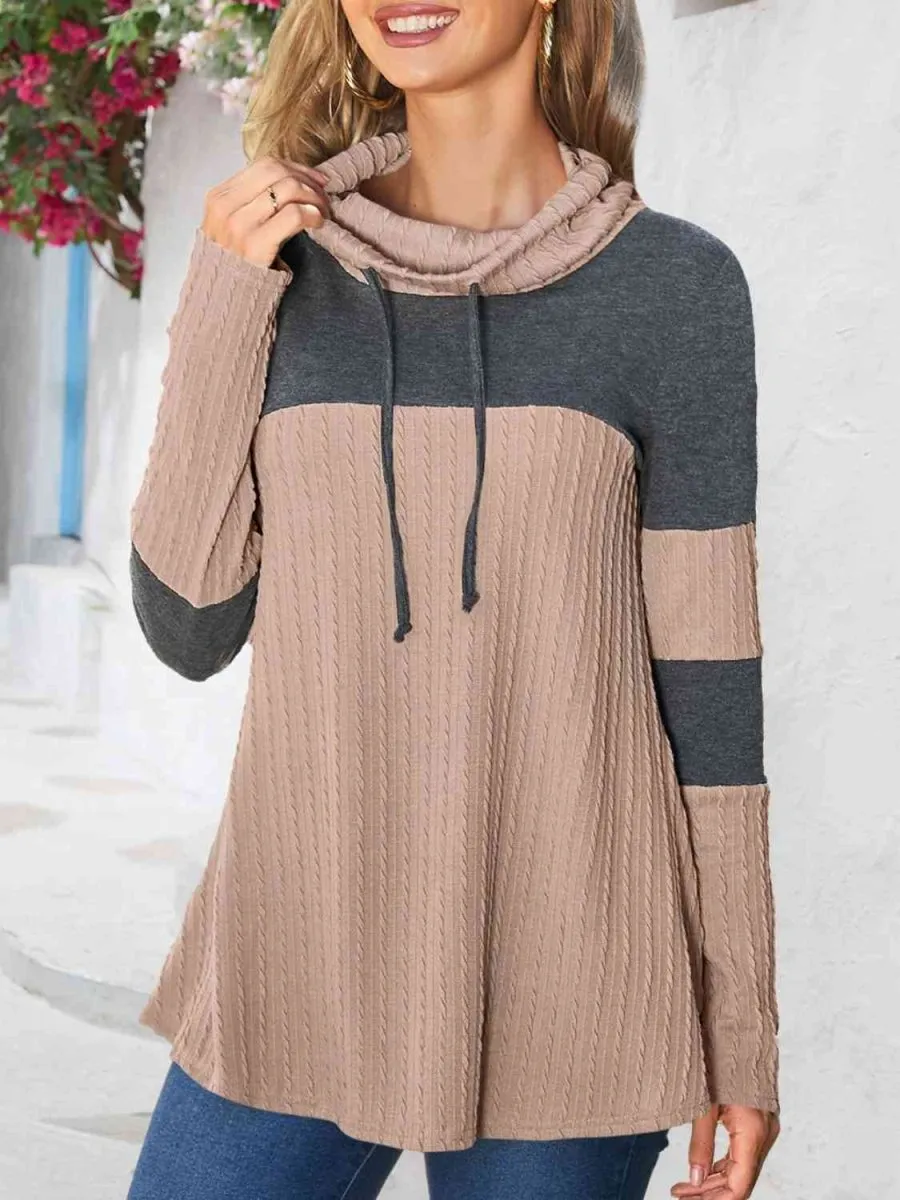 Cozy Mauve Cowl Neck Sweatshirt