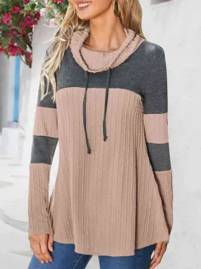 Cozy Mauve Cowl Neck Sweatshirt