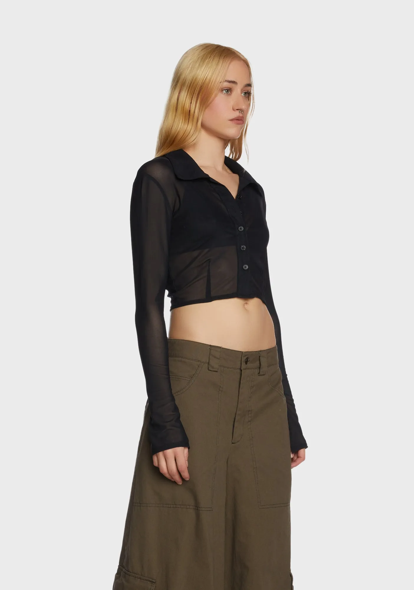 Cozy Secrets Crop Top - Black