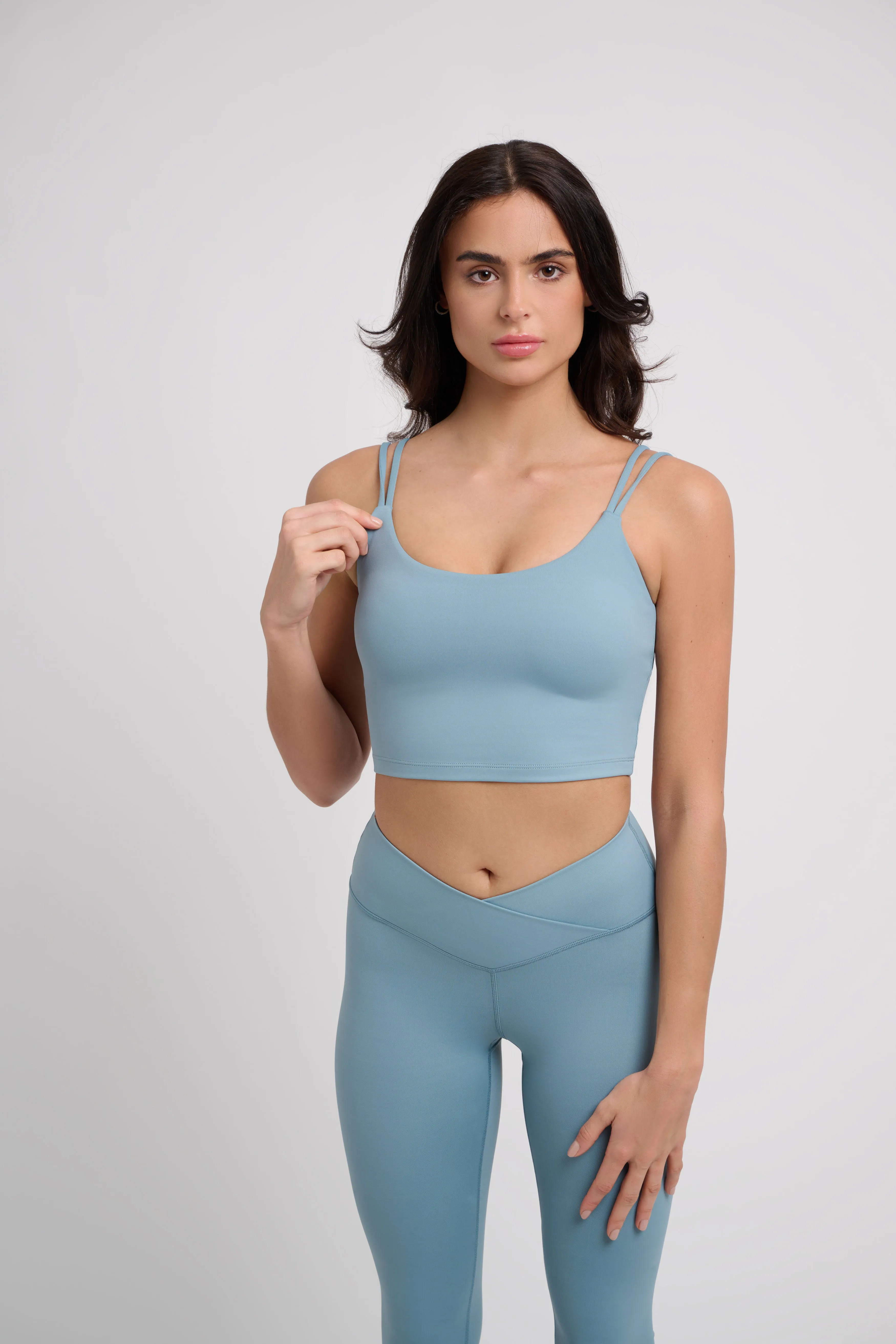 Dahlia Crop Top Sky Blue