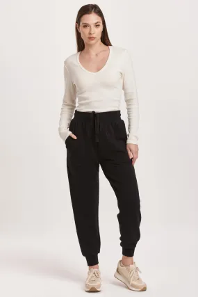 DAHLIA HIGH RISE ANKLE JOGGER PANTS BLACK