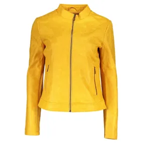 Desigual Vibrant Yellow Athletic Jacket with Chic Logo