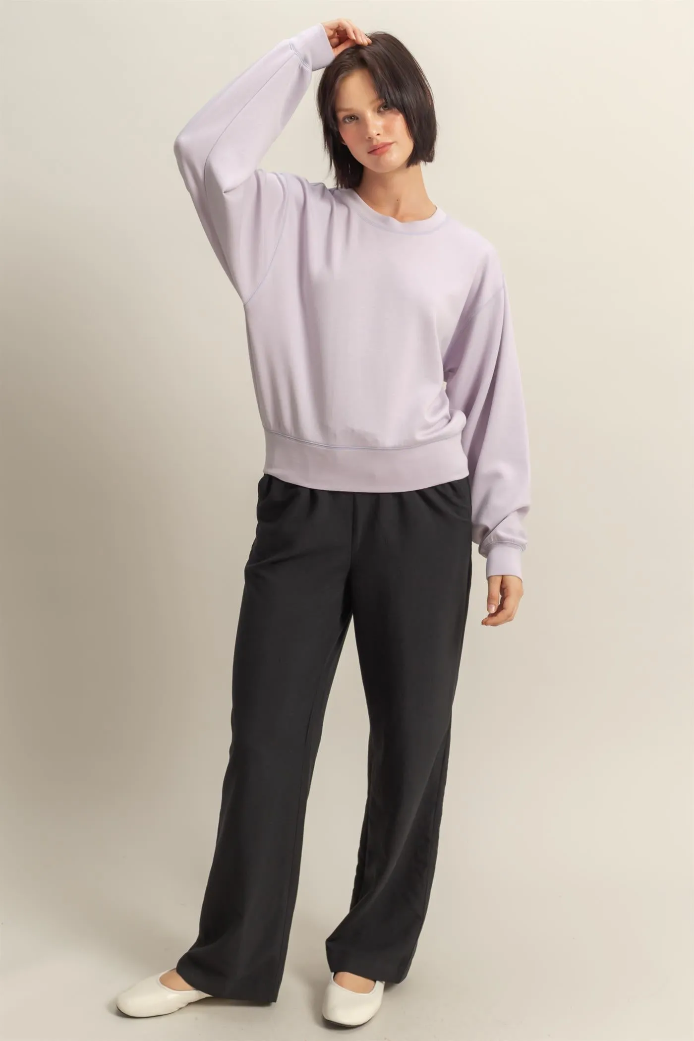 DZ25C726-Relaxed Long Sleeve Sweatshirt