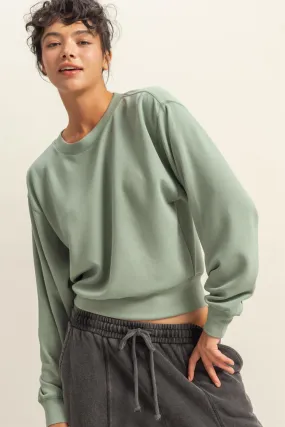 DZ25C726-Relaxed Long Sleeve Sweatshirt