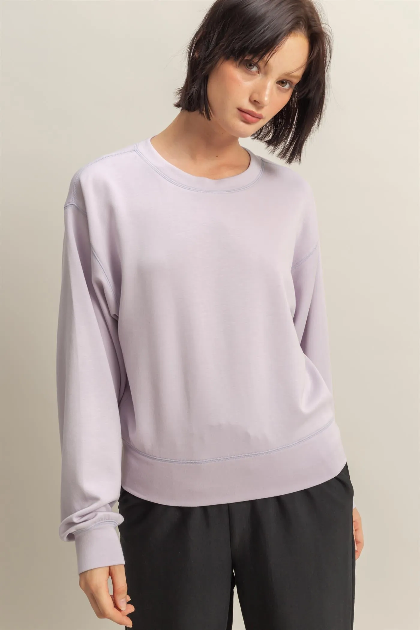 DZ25C726-Relaxed Long Sleeve Sweatshirt