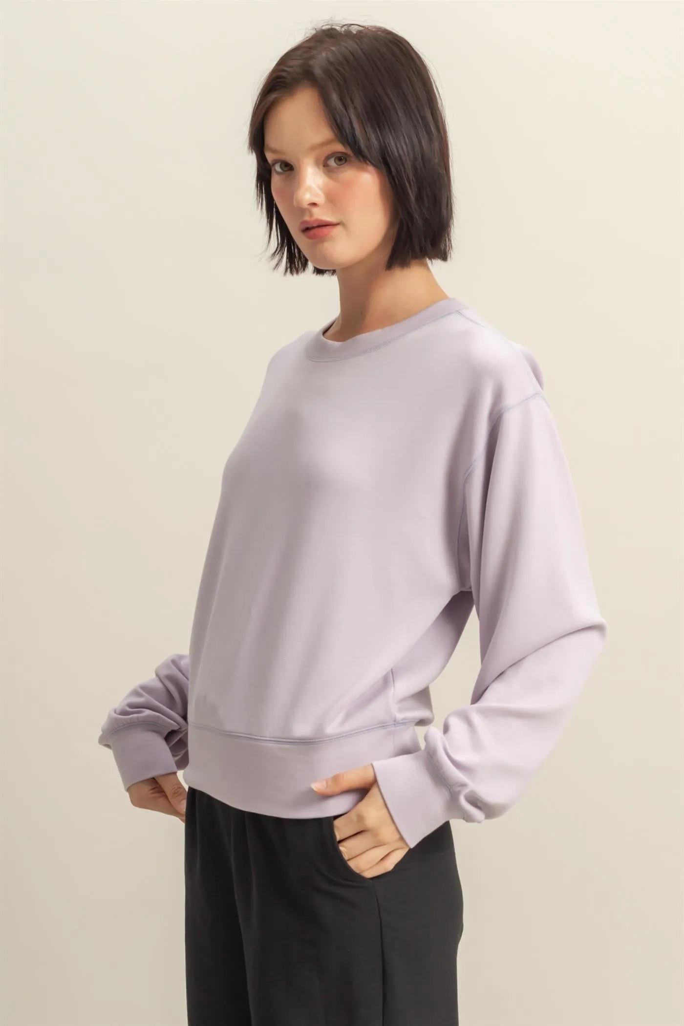 DZ25C726-Relaxed Long Sleeve Sweatshirt