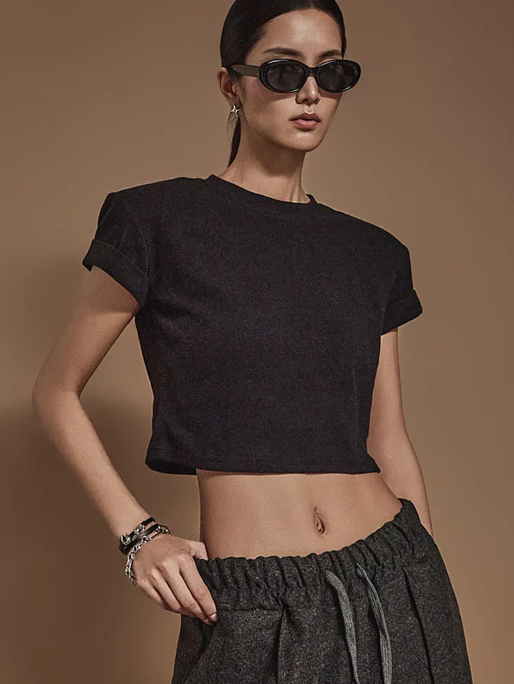 E3609 Fleece-lined Crop Top