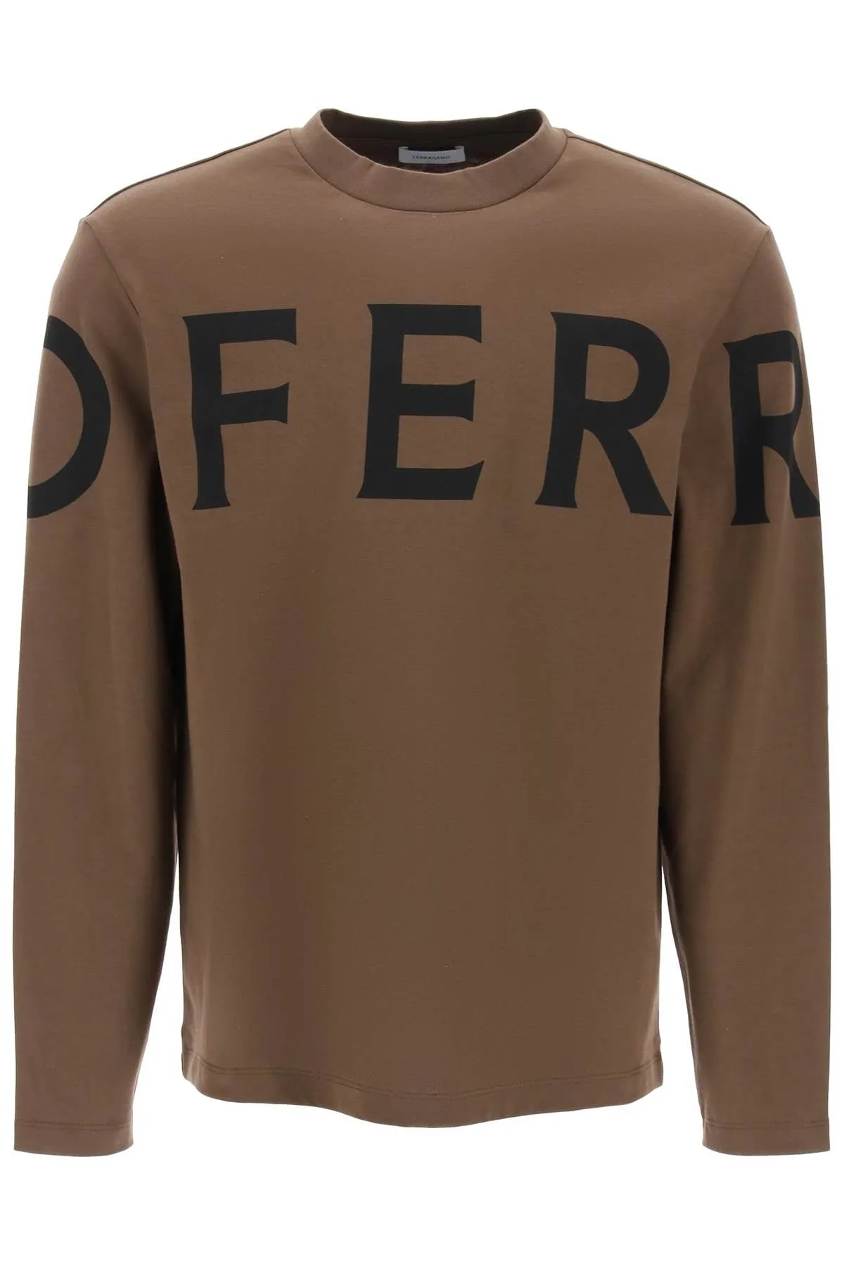 Ferragamo Long Sleeve T-Shirt With Oversized Logo