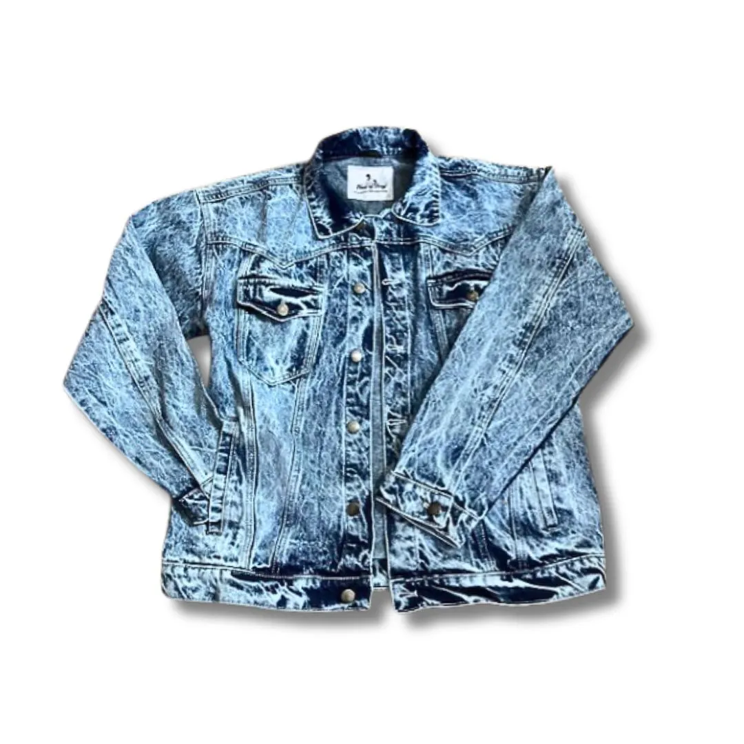 FLY GRL Icon Denim Jacket In 90s Vintage Wash