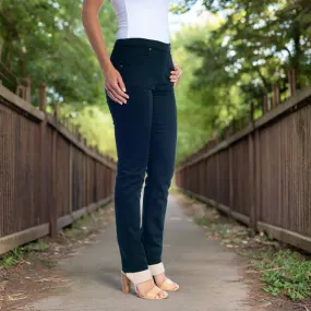 Full Length Pull-On Plain Jeans - Navy