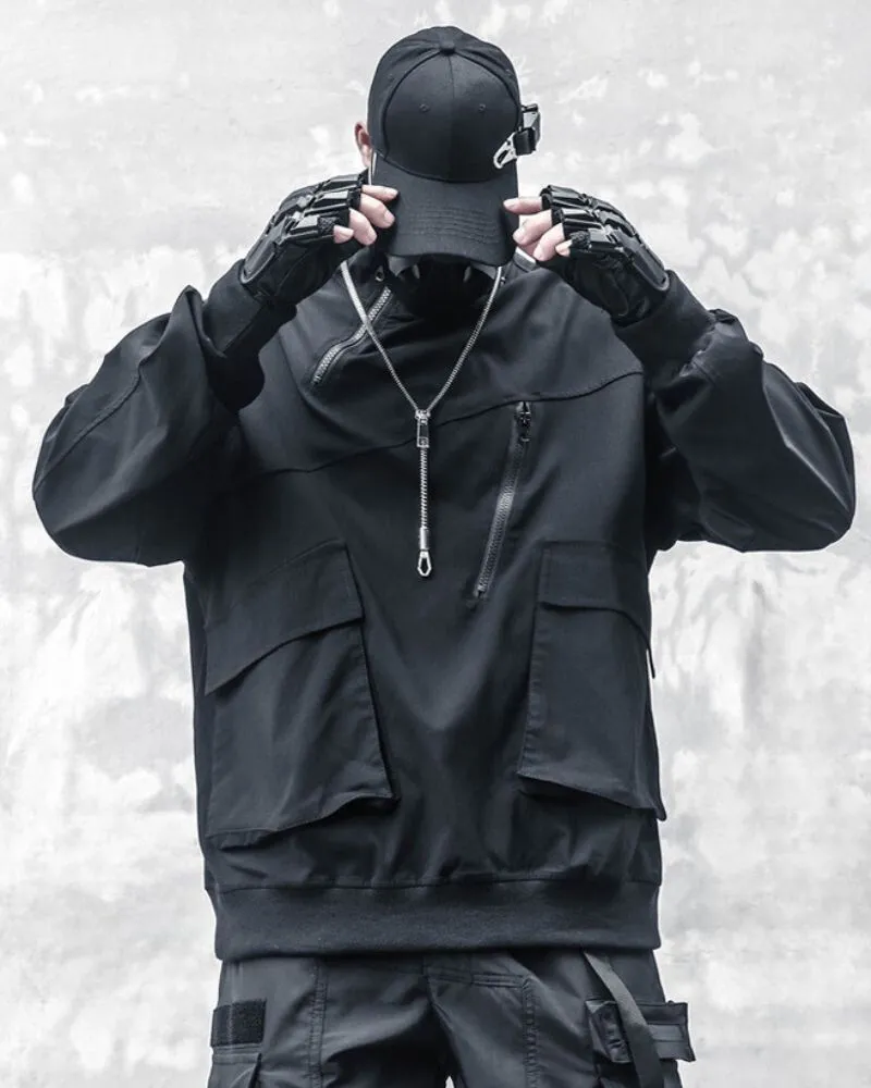 Functional Zip Stand Collar Jacket