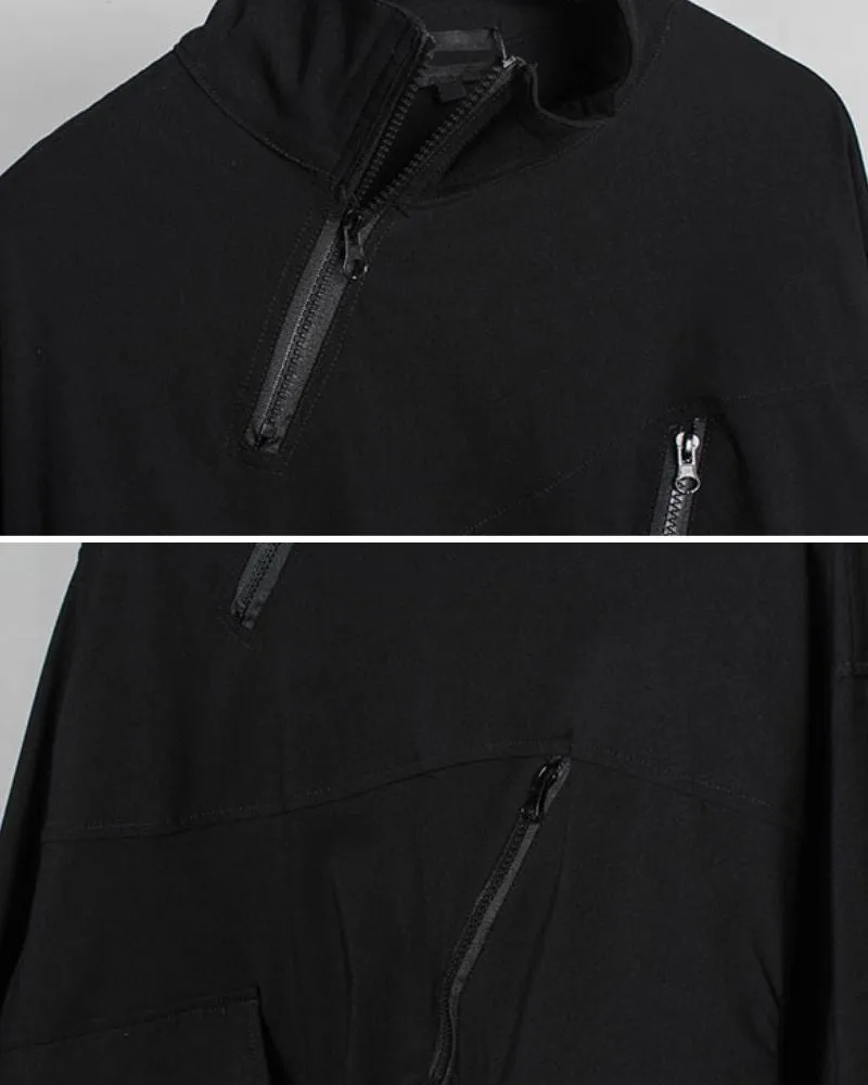 Functional Zip Stand Collar Jacket