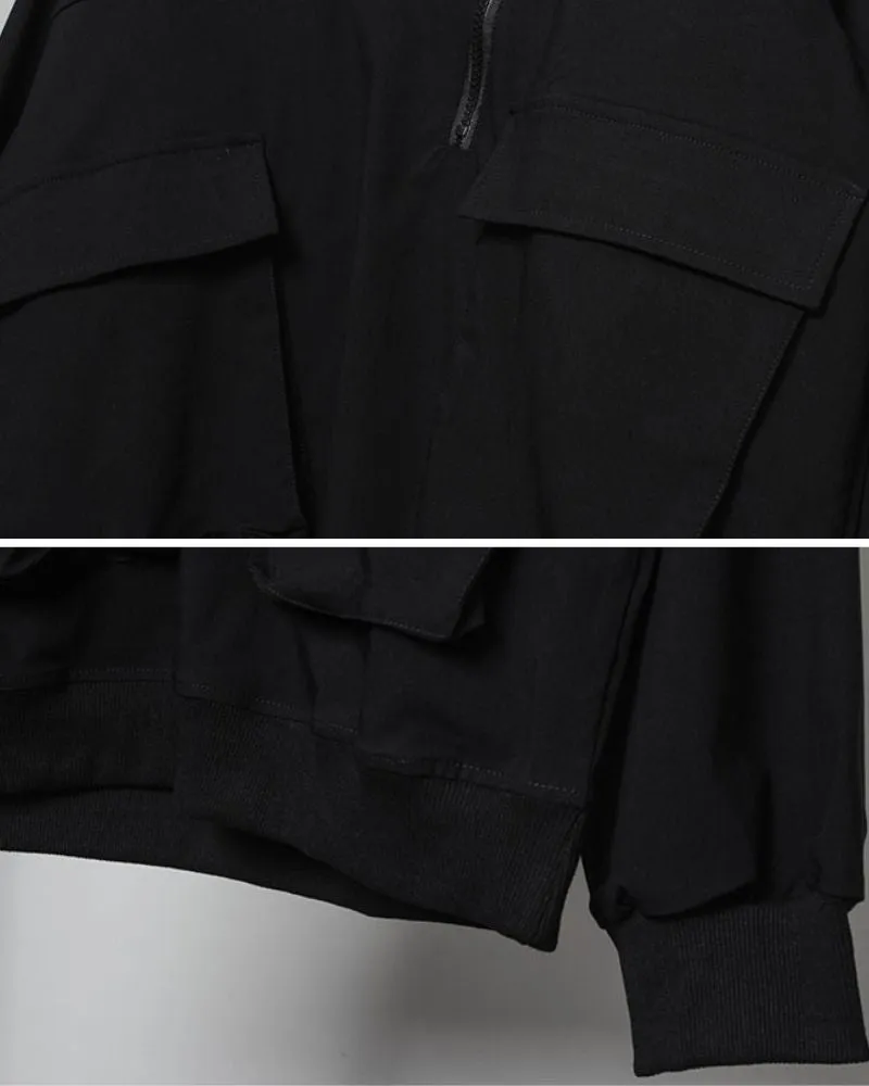 Functional Zip Stand Collar Jacket