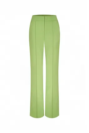 Glen Straight Side Pocket Twill Floor Length Pants