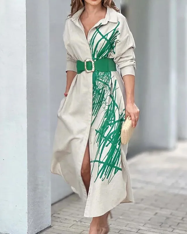 Graffiti Versatile Dress with Belt