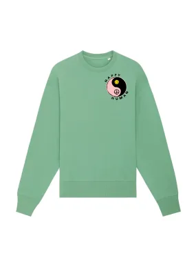 Green 'Happy Human' Relaxed Fit Sweatshirt