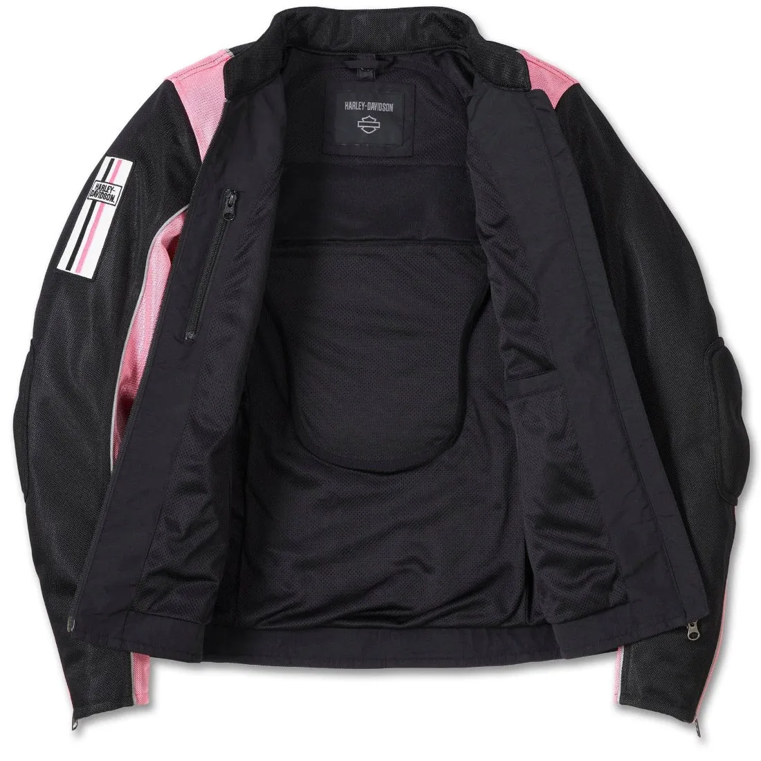 Harley-Davidson Women's Pink Label 3-in1 Cora Mesh 2.0 Riding Jacket, Black/Pink 98179-24VW