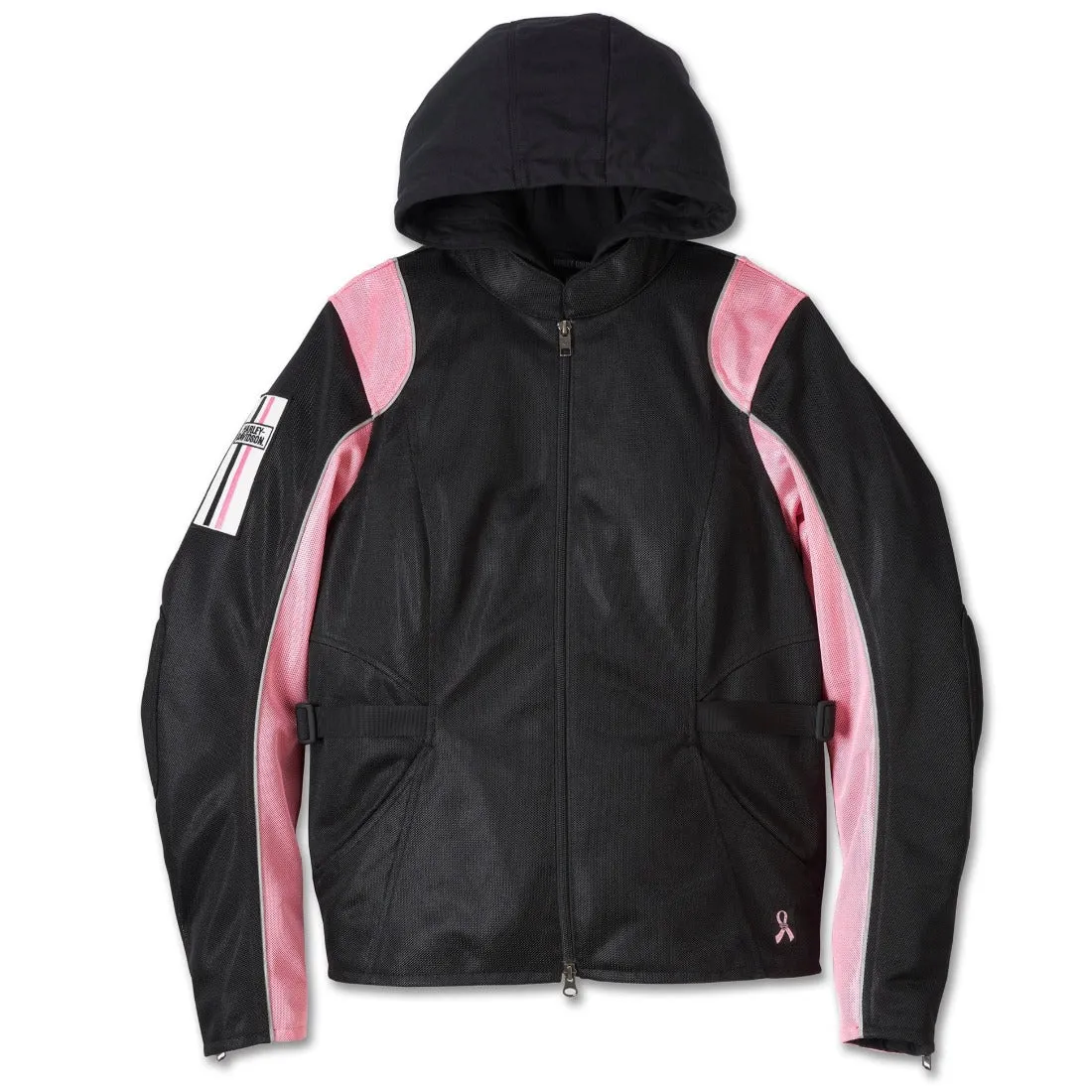 Harley-Davidson Women's Pink Label 3-in1 Cora Mesh 2.0 Riding Jacket, Black/Pink 98179-24VW