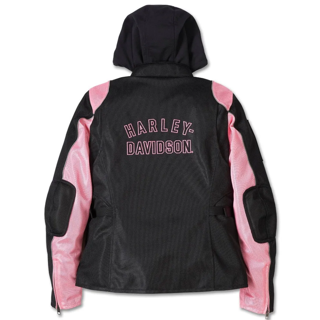 Harley-Davidson Women's Pink Label 3-in1 Cora Mesh 2.0 Riding Jacket, Black/Pink 98179-24VW