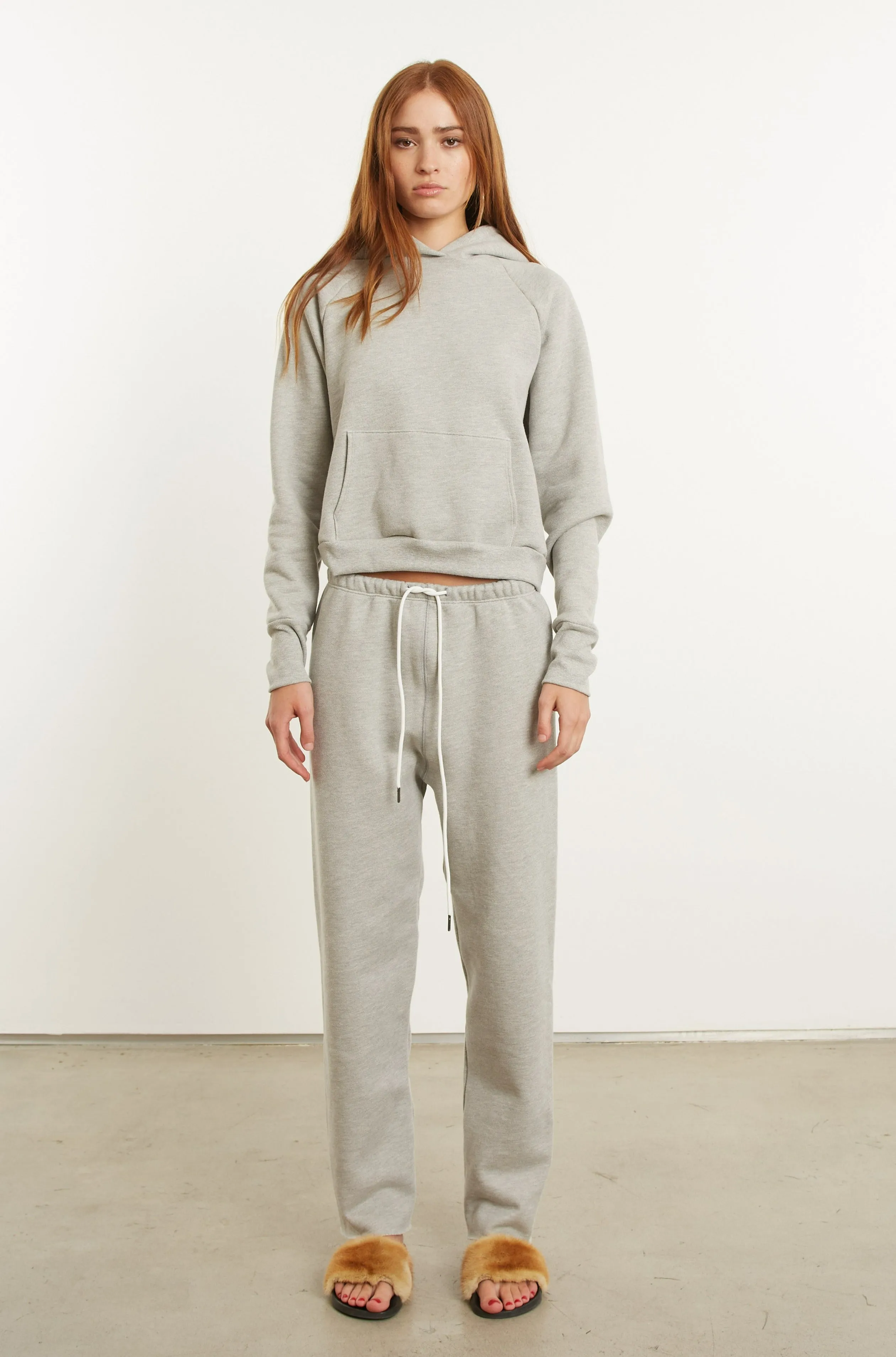 Heather Grey Cotton Easy Sweatpants