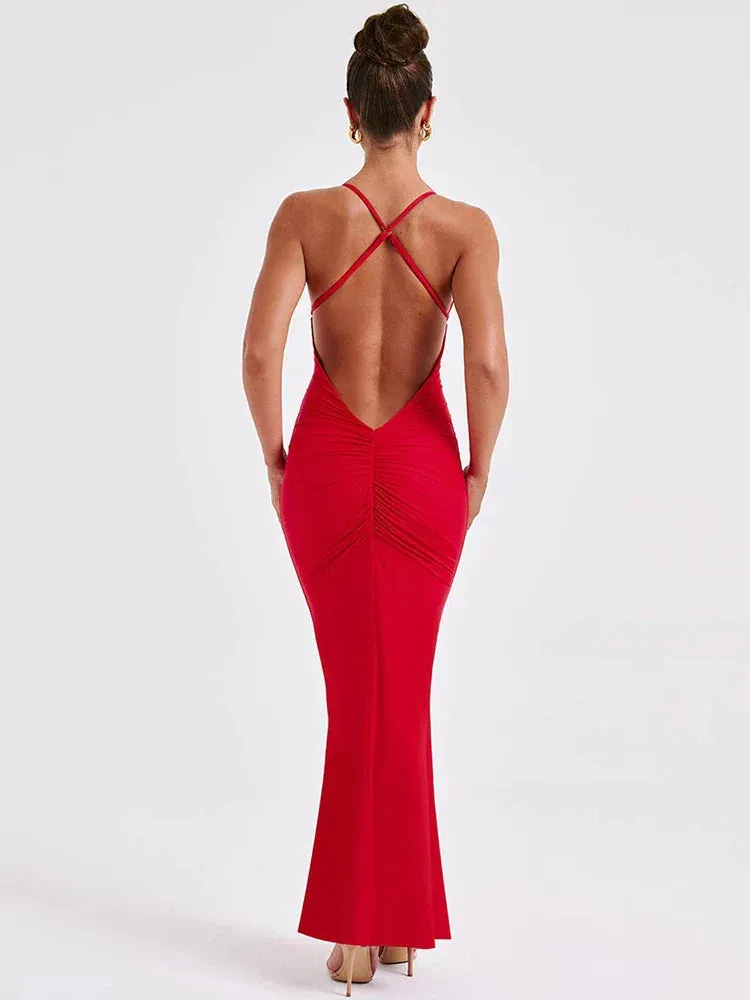 Hilma - Flattering open back dress