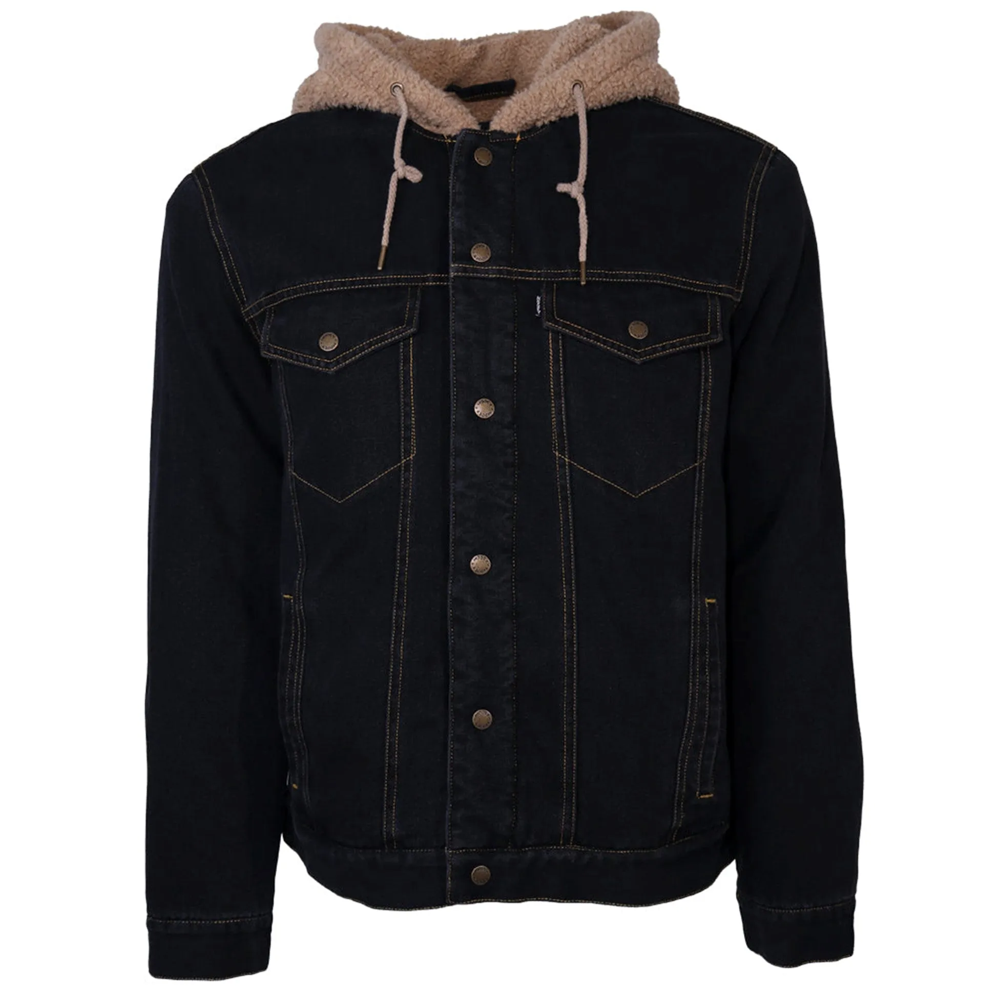 Hooey Men's Black Denim Hooded Jacket