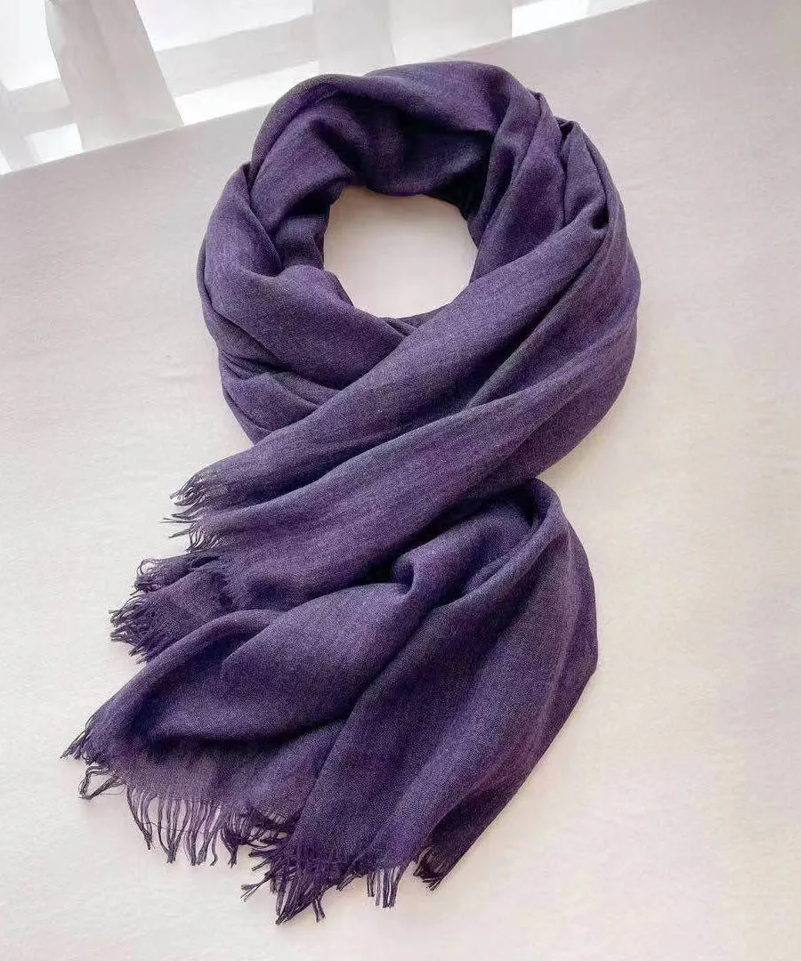 Italian Black Tasseled Versatile Cotton Scarf ML2244