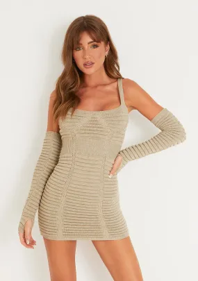 Jenni Stone Corset Mini Knitted Dress