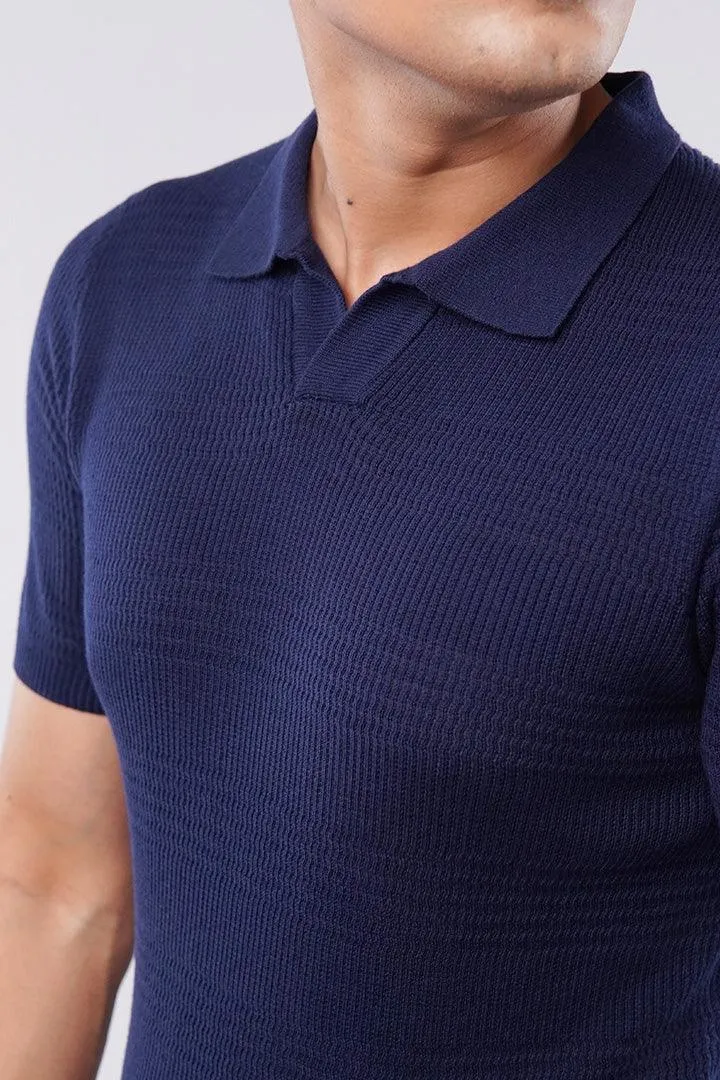 Johnny Collar Polo Shirt - Navy