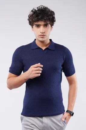 Johnny Collar Polo Shirt - Navy